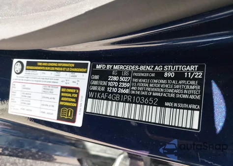 2023 Mercedes-Benz C 300 Sedan from USA, damaged, VIN W1KAF4GB1PR103652